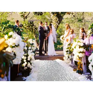 2ft x15ft Silver Sequin Glitter Aisle Runner Rug - Sparkling Wedding, Graduation, Birthday Party Decor Walkway Carpet (Indoor/Outdoor Use, Durable Fabric)