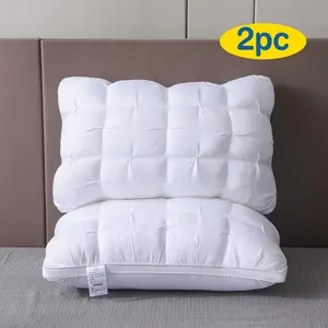 2pcs Extra Long 20x30 Inch Luxury Hotel Pillows - 5-Star Hotel Quality, Non-Collapse Deep Sleep Neck Support with All-Season Core, Hypoallergenic Polyester Cover & Zipper Closure, Plush Bed Pillows for Home, Spa, or Valentine'S Gift - Machine Washab