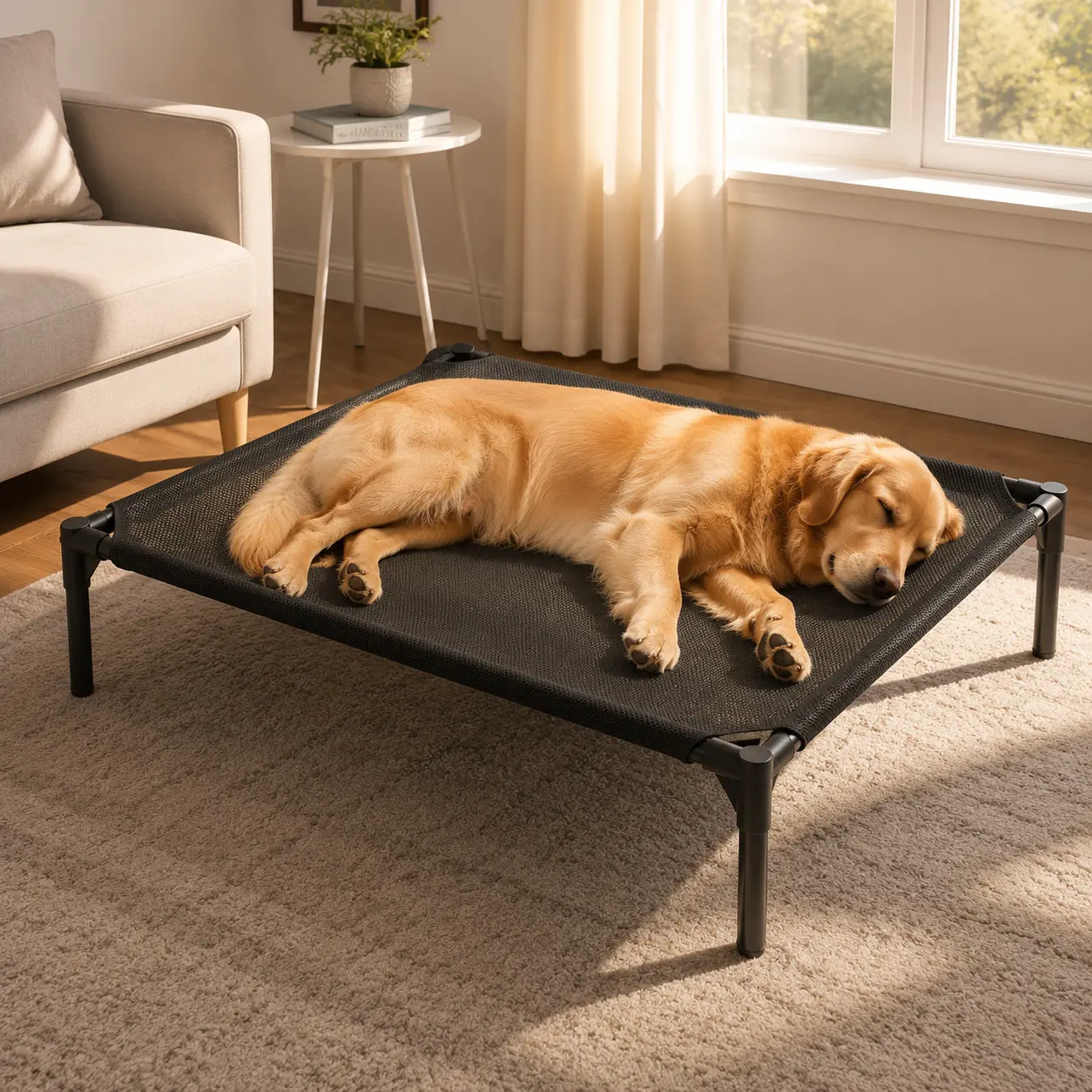 Elevated Cooling Dog Bed - Breathable Oxford Fabric with Metal Frame, Portable Hammock, Outdoor Pet Accessory with Easy Installation for Summer durable