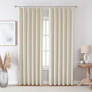 2 Panels Pinch Pleated Curtains With Tailored Memory Shape Pleat And Hooks Drapes,Room Darkening Floor To Ceiling Window Curtains For Living Room Bed Room