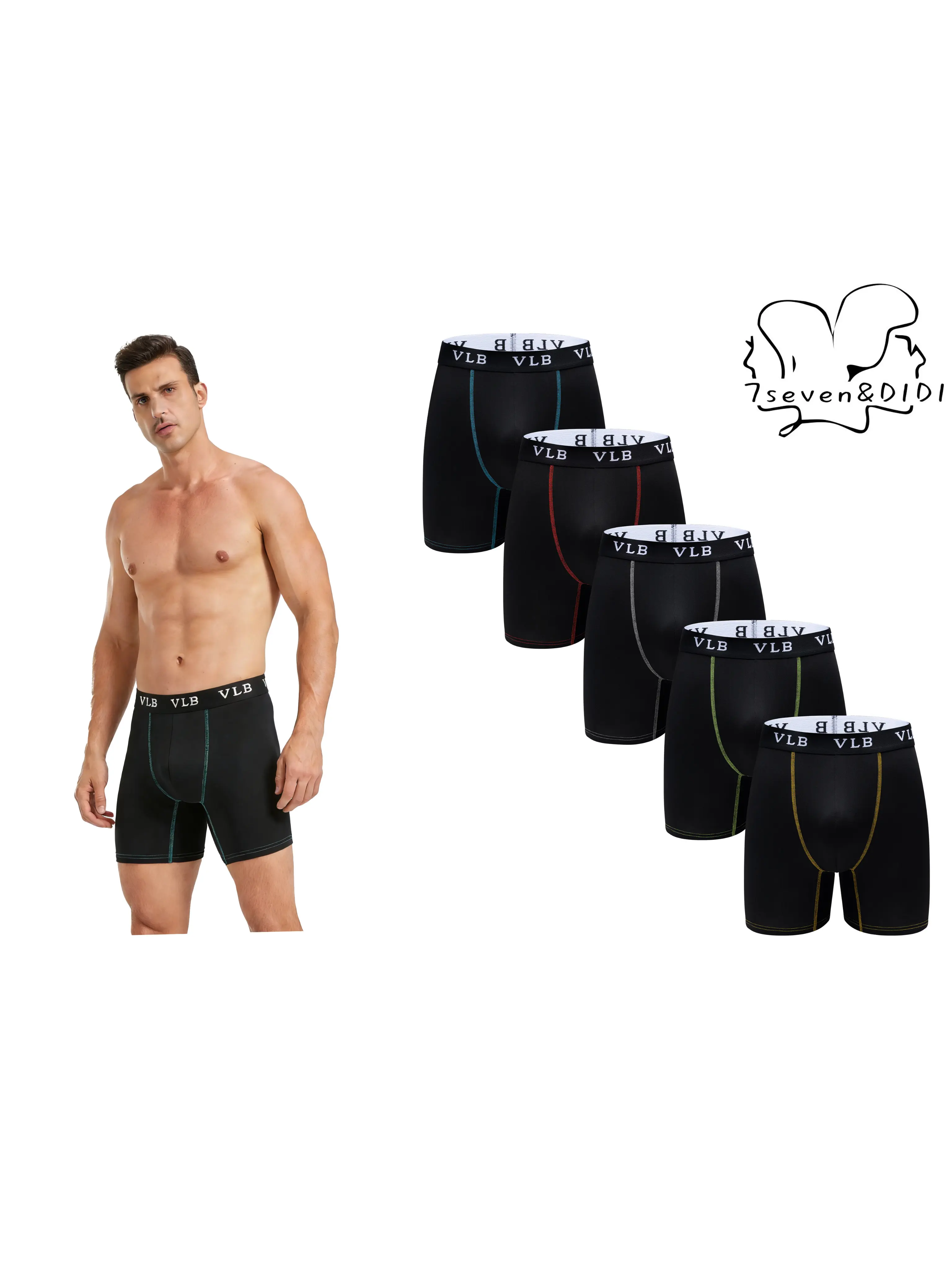 5-pack Men's Boxer Briefs,Men's Black Boxer Briefs Multipack | Stretch Comfort Underwear,Men's Underwear Multipack | Wicking Boxer Briefs for Active Men, Moisture-Wicking Performance Underwear Set Activewear Athletic