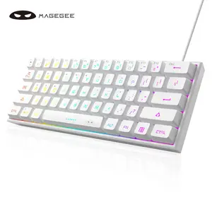MageGee Mini 60% Gaming Keyboard, RGB Backlit 61 Key Ultra-Compact Keyboard, TS91 Ergonomic Waterproof Mechanical Feeling Office Computer Keyboard for PC, MAC, PS4, Xbox ONE Gamer