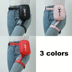 Gothic Triple Moon Symbol Thigh Bum Pack - Witchy Waist Bag，Waist Bag, Lightweight Foldable Sports Bag, Multi-function Mobile Phone Storage Mini Leg Bag, Novelty Halloween Gift