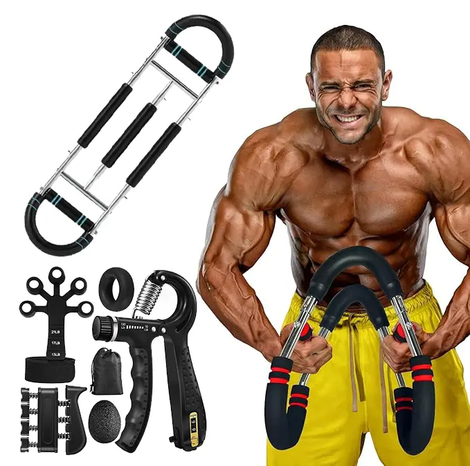 Twister Arm Trainer - Adjustable Stainless Steel Spring Resistance Workout Equipment, Multi-Functional Strength Training Machine with Hand Grip Strengthener for Men, Home Gym Exercise Equipment