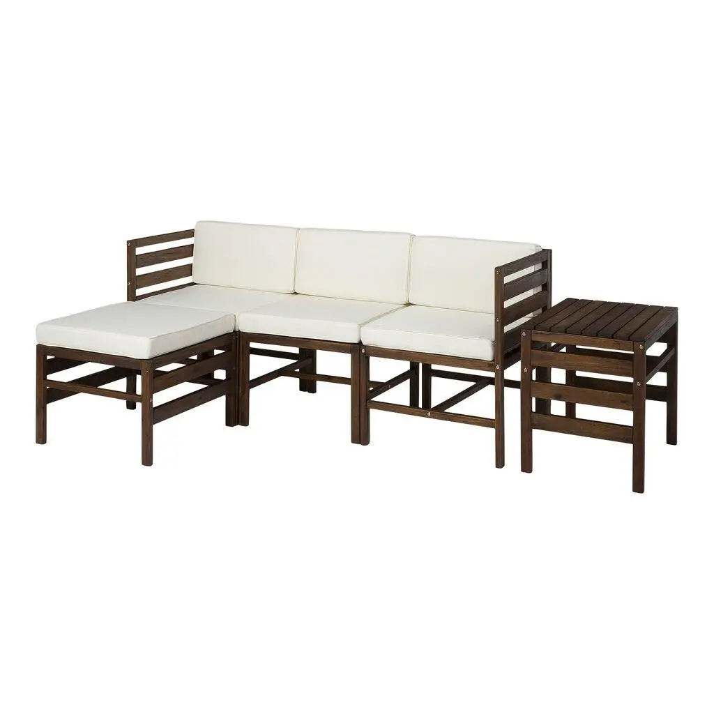 Walker Edison GOWSAN5PDB Modular Acacia Set, Dark Brown - 5 Piece