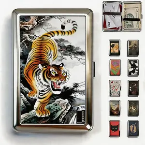 Vintage Art Deco Versatile Card & Cash Case, Slim Metal Wallet for Women Men Credit ID Business Cards