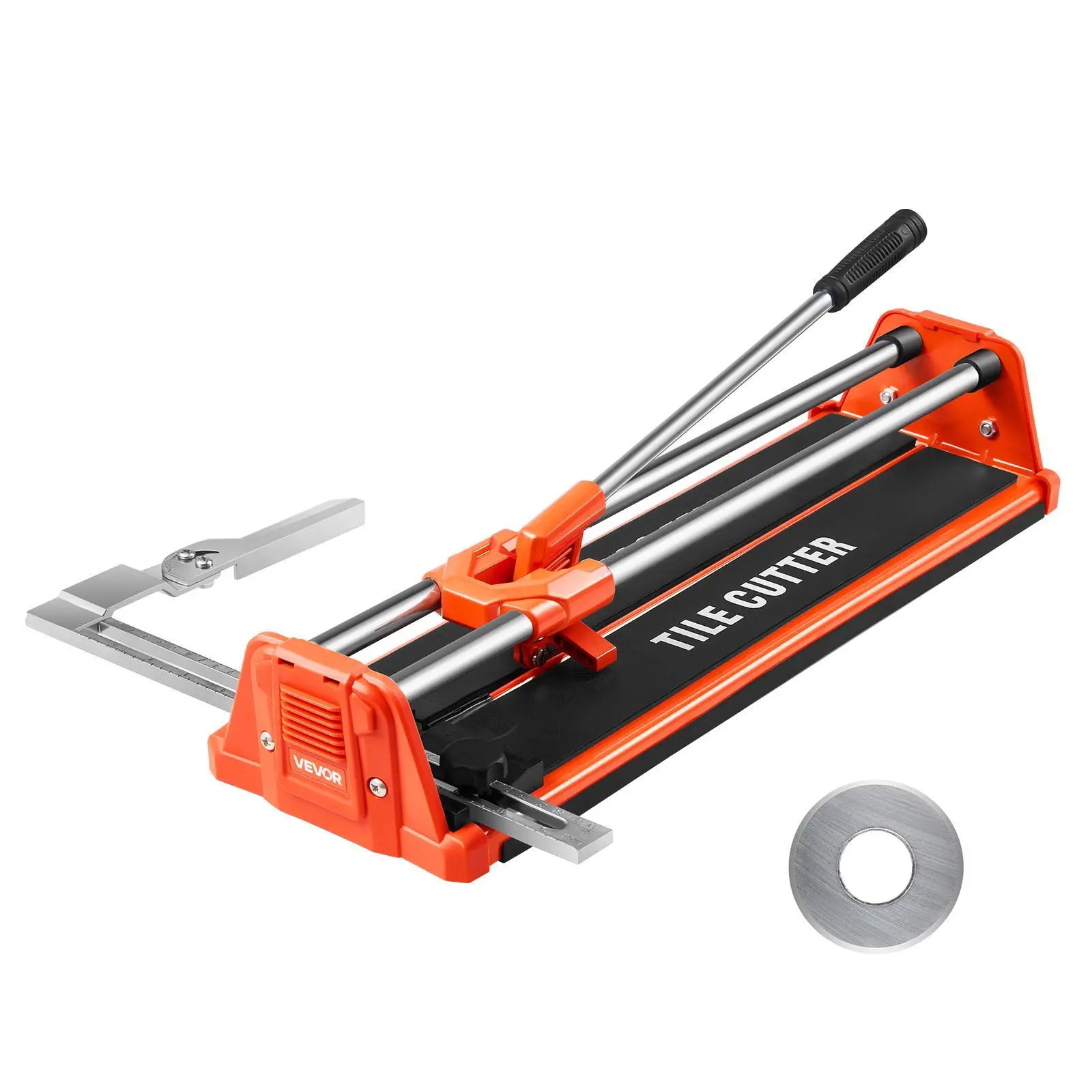 【SummerFinds】VEVOR 17-Inch High Precision Manual Tile Cutter Tools, Aluminum Base, Scale, Angle Rulers, Double Rails, Tungsten Carbide Wheel, Non-Slip Handle, Anti-Displacement Design, Pressure Rod for 0.5Inch / 12Mm Wall & Glazed Tiles