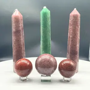Strawberry and Green Strawberry Quartz Crystals - Natural Stones, Intuitively Chosen | Crescent Cast