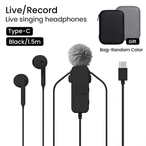 Bluewow Digital Sound Card Karaoke In-Ear Headphones - Earbuds Wired, Headphone with Mic, USB-C Connector, Monitoring Function, Voice Changer, Studio-Quality Audio, Not Water Resistant for Live Streaming, Recording