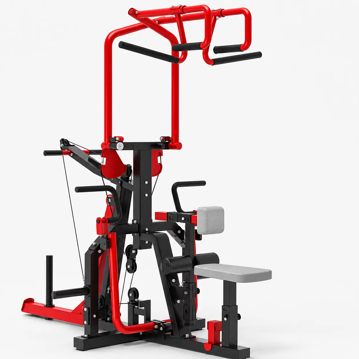 Bezliving 3-in-1 LAT Pulldown Machine with Seated Row & Tricep Pulley, Plate Loaded Cable Row Machine, Upper Body Strength Training Equipment for Back, Arms & Shoulders, Home Gym Workout Station