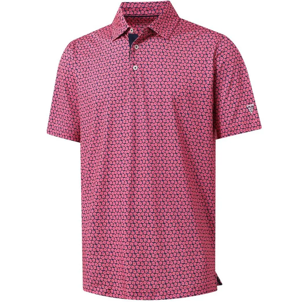 MAELREG Men’s Golf Polo Shirt Short Sleeve Dry Fit Moisture Wicking Performance Printed Collared Shirt