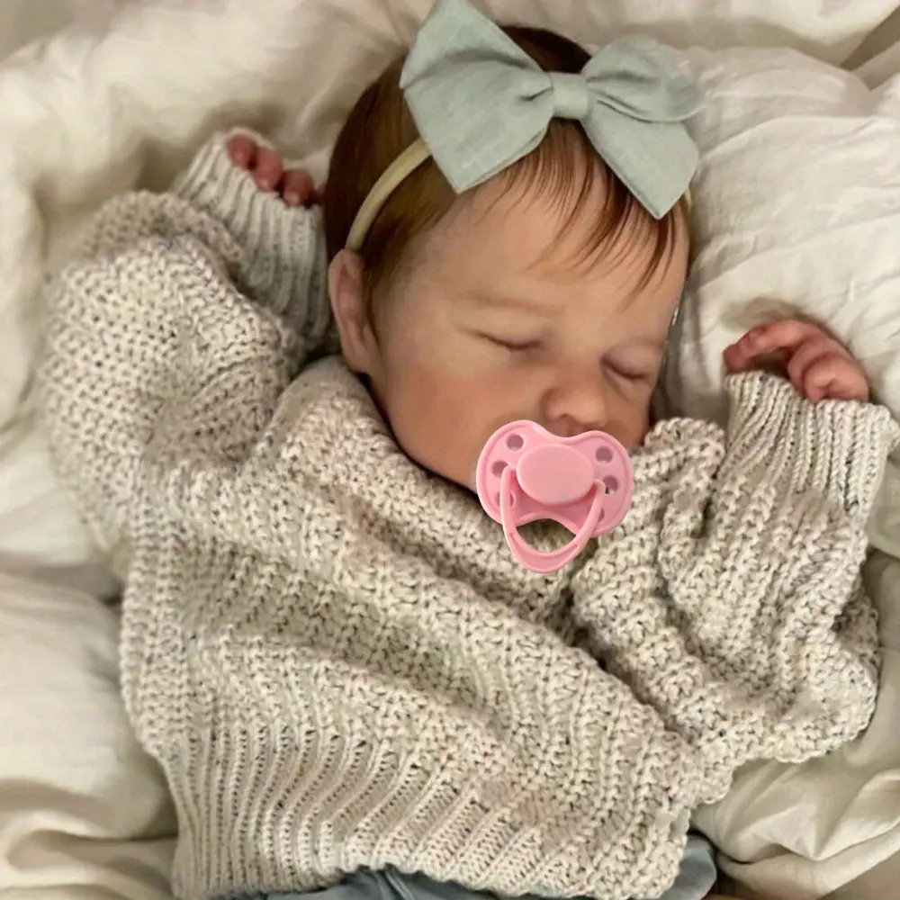 GUESSBELLY 50cm Baby Reborn Doll with 3D-Paint Skin and Visible Veins, Realistic Newborn Asleep Bebe (Cloth Body, Soft Vinyl Limbs) Toy Kids Birthday Gift