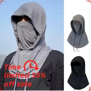 Neck guard full headgear hat integrated sunscreen face mask ice silk men's anti-ultraviolet mask cycling