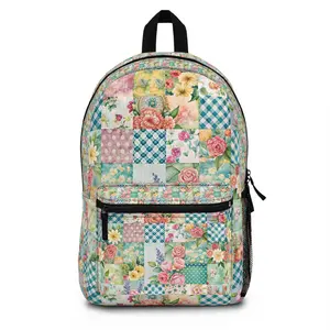Patchwork Floral Backpack | Vintage Quilt Pattern, Roses & Gingham