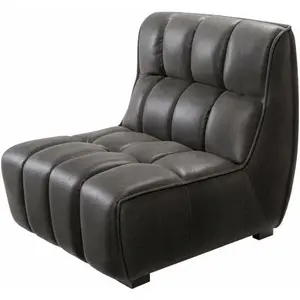 Belfort Leather Accent Chair, Black