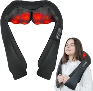 Cordless Shiatsu Neck and Shoulder Massager, Back Massager with Heat ,Massage Deeper Tissue 4D Kneading Massage for Shoulder, Neck and Back, Use at Home, Office, Car - Gifts for Fathers Day Dad Gift