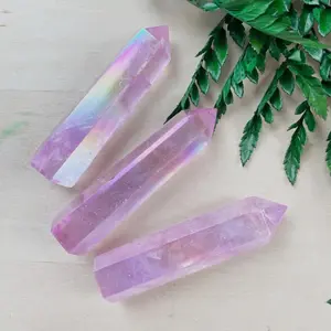 Pink Aura Crystal Quartz Point, 2.5-3 inches