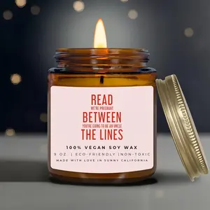 Read Betweeen The Lines Candle, You're Going To Be An Uncle Candle, Promoted To Uncle Gift, Soon To Be Uncle Scented Candle, (C-32FAM)