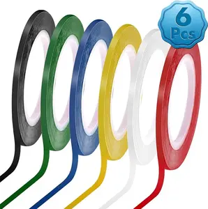 Whiteboard Tape 6 Rolls 1/8" Thin Pinstripe Dry Erase Tape for Graphic, Chart Grid, Electrical & Art Projects