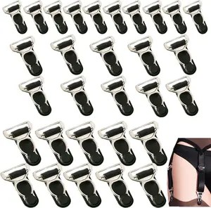 30 Pack Garter Belt Clips Replacement Strap End Hooks Clasp Buckle Holder Stocking Grips for Corset Leg Suspender Skirt Knee Socks Stays Elastic Belts 3 Sizes Width 10Mm 12Mm 15Mm ArrErr