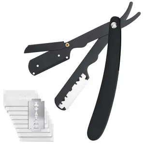 Professional Straight Razor for Men| Barber Straight Edge + 10 Blades Included-MM1