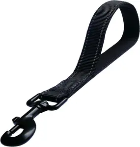 Short Dog Leash - Traffic Padded Handle - Heavy Duty - 12 Inch Nylon Lead for Training Control - Reflective Threads for Large & Medium Dogs - Comfortable & Durable