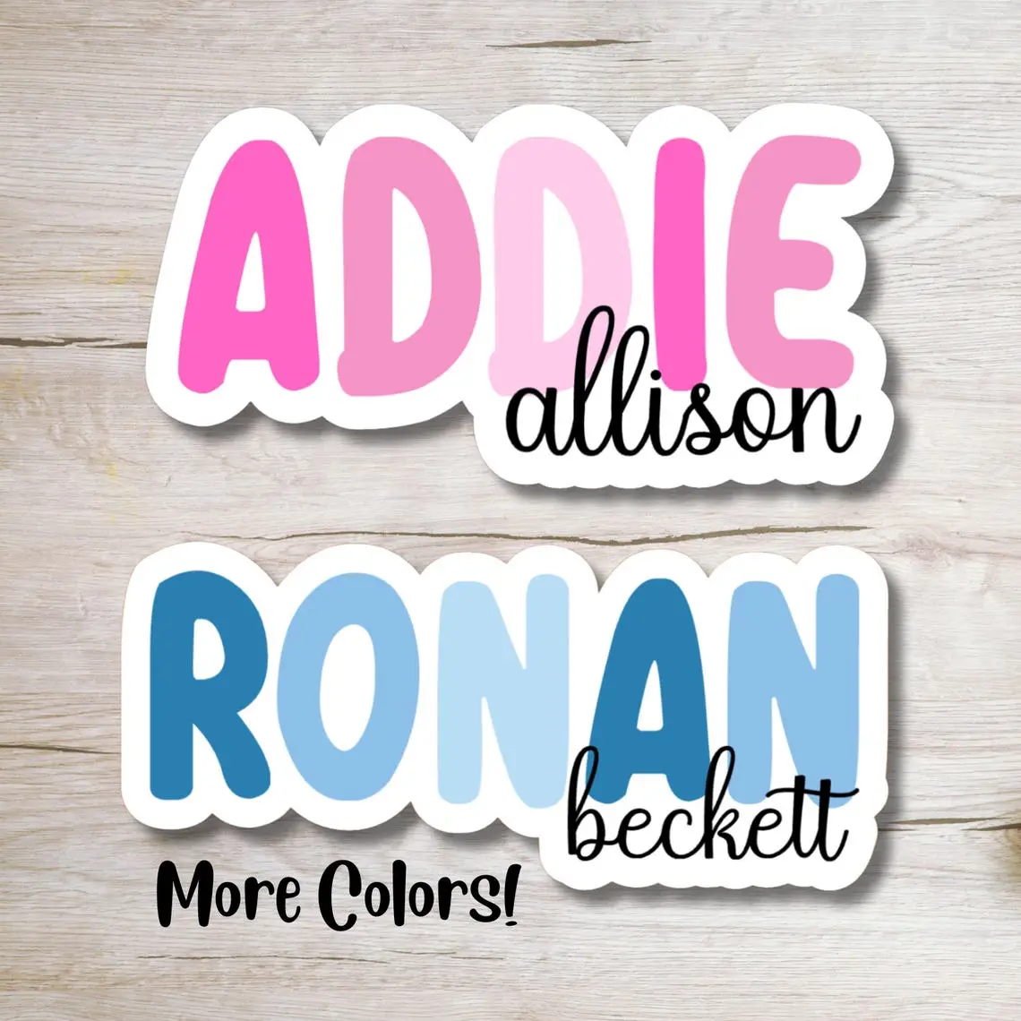 Full Name Multi Color Personalized Stickers