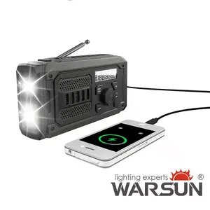 WARSUN Emergency Radio & Solar Weather Radio, Hand Crank Flashlight, AM/FM Portable Radio, Essential Emergency Kit for Home & Outdoors