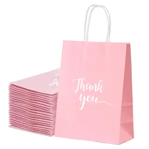 Thank You Gift Bag, 20pcs/set Paper Bag with Handle, Party Bag, Wedding Bag, Retail Bag, Gift Wrapping Supplies for Wedding, Party, Party Gift Packs