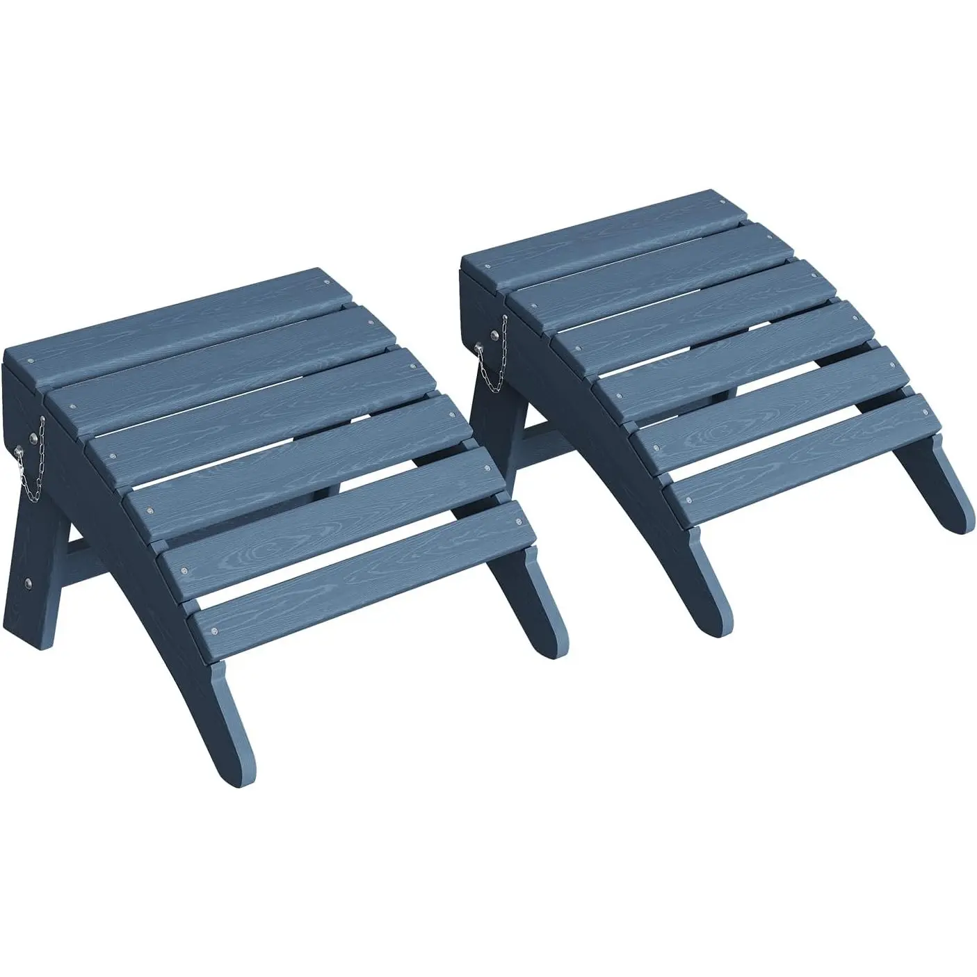 GAOMON Folding Adirondack Ottoman Set of 2, HDPE Patio Outdoor Furniture Footrest for Adirondack Chair, All-Weather Resistant Navy Blue for Decks, Gardens, Balconies, 230 lbs Capacity, Porches