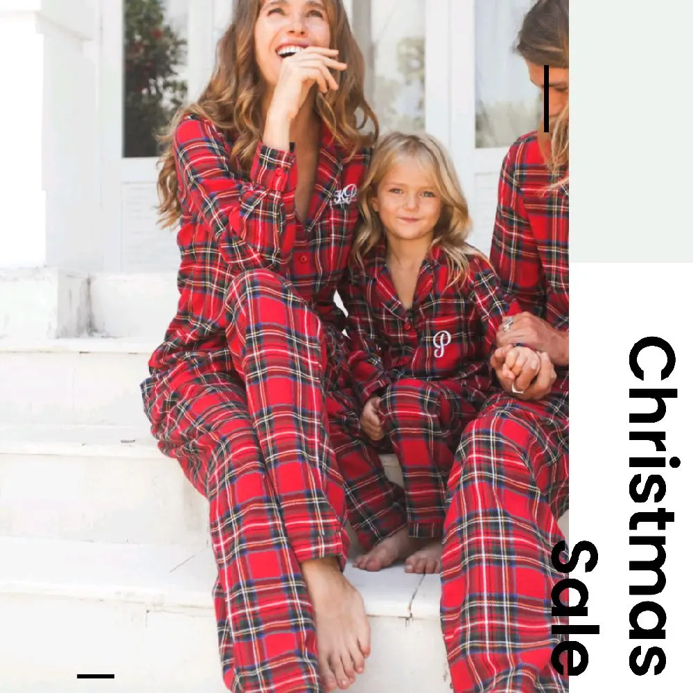 Christmas Flannel Pajamas Family Matching Plaid Buffalo Christmas Pajamas Set Customized Pajamas Personalized Pjs Family Christmas Pajama Set