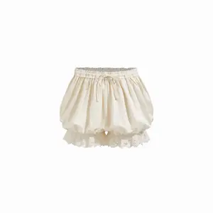 Cider Lace Trim Bubble Hem Mid Rise Bloomer Shorts SwimWeek