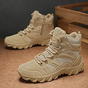 Men's new outdoor hiking high-top hiking shoes, anti-skid, wear-resistant, lightweight, breathable, outdoor tactical boots, special forces boots, desert jungle style, suitable for camping activities, rock climbing, hiking, and adventure activities.