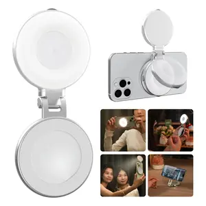 Magnetic Selfie Light Compatible with iPhone, CRI97 360° LED Selfie Ring Fill Light Mirror for Selfies/Photography/TikTok/Zoom Calls/Video Conference