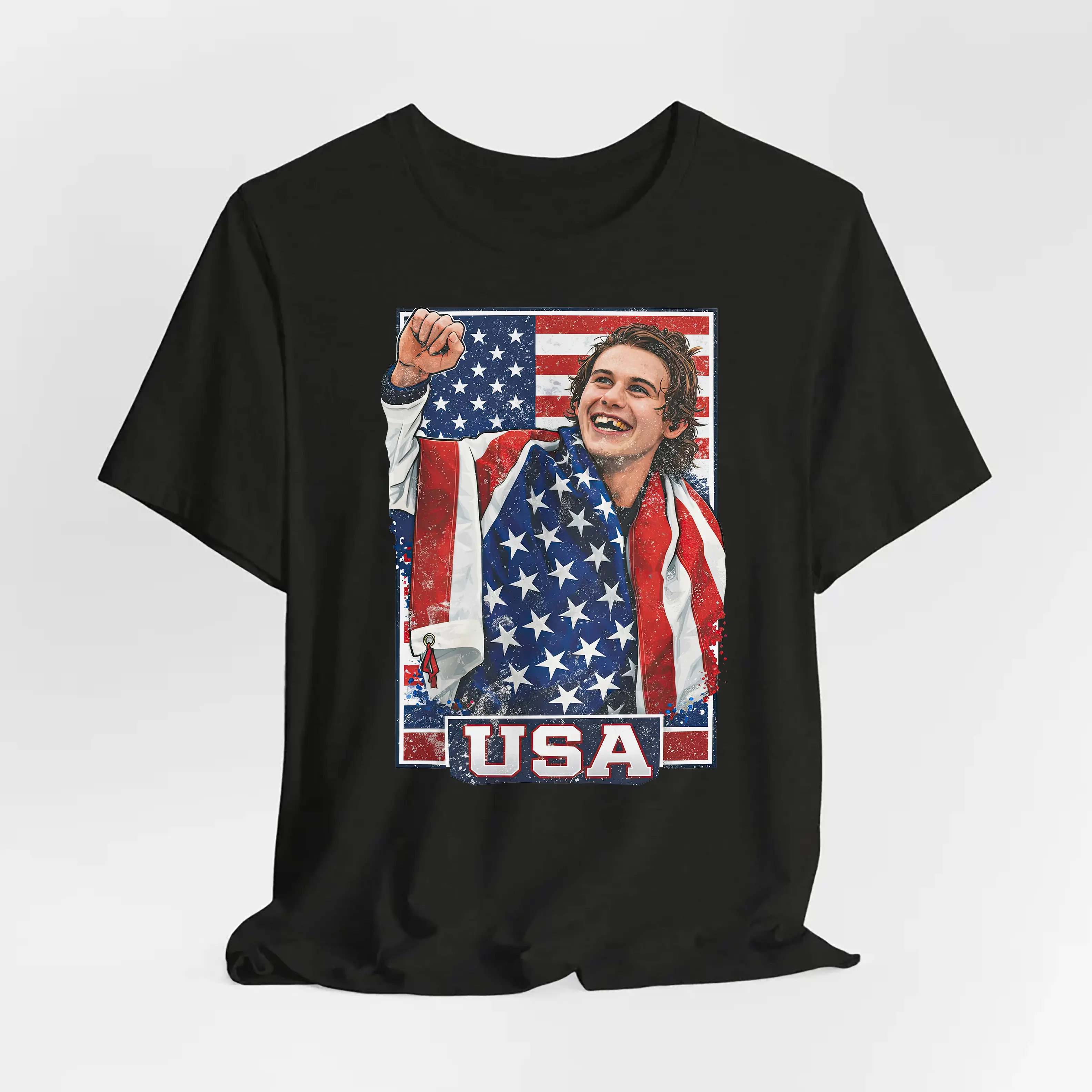 USA Hockey shirt - Patriotic hockey fan tee - Team USA inspired graphic t shirt - american hockey pride gift - Jack Hughes - Olympics Tee