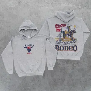 Coors Cowboy Vintage Hoodie, Western Sweatshirt, Retro Country Hoodie, Cowboy Sweater, Cool Gift For Him, Grey Oversize Hoodie