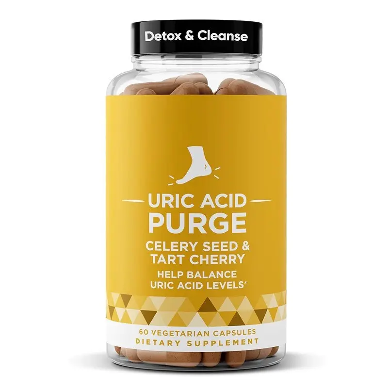 Purge Uric Acid Flush Detox Cleanse, Tart Cherry, Celery Seed & Turmeric, 60 Capsules, Joint & Mobility Support Supplement