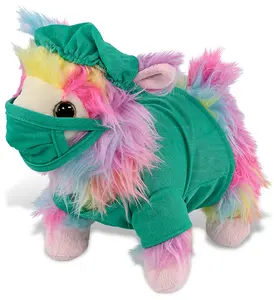 DOLLIBU Rainbow Llama Fluffy Stuffed Toy - Super Soft Polyester Plush, Doctor Outfit, Pretend Play Toy for Ages 0+, Fluffy Stuffed Toys