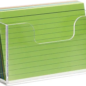 Index Card Holder Display Stand 1 Pack Acrylic 4X6 Inch Notecard Box Recipe Organizer