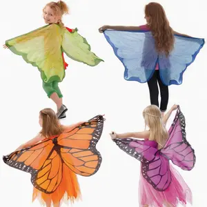 Fairy Butterfly Wings Cape for Girls, Light-Up Angel Fairy Costume with Flowing Cape, Princess Dress Up for Halloween, Birthday Party, Festival & Stage Performance Cosplay Outfit