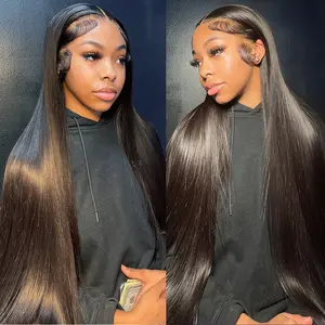13x4 13X6 Transparent Lace Front Wigs Human Hair Straight 180% Density Malaysian Hd Lace Frontal Wigs 4x4 Lace Closure Human Hair Wig For Women Pre Plucked With Baby Hair 30 Inch Bling Hair On Sale