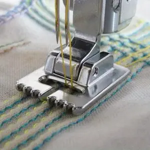 Twin Needles and Wrinkled 9 Grooves Sewing Presser Feet for Singer Brother Sewing Machine Accessories