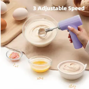 GMOX Boujee Kitchen Gadgets: Cordless Hand Mixer & Electric Whisk, 3-Speed Portable Eggbeater For Baking gadgets