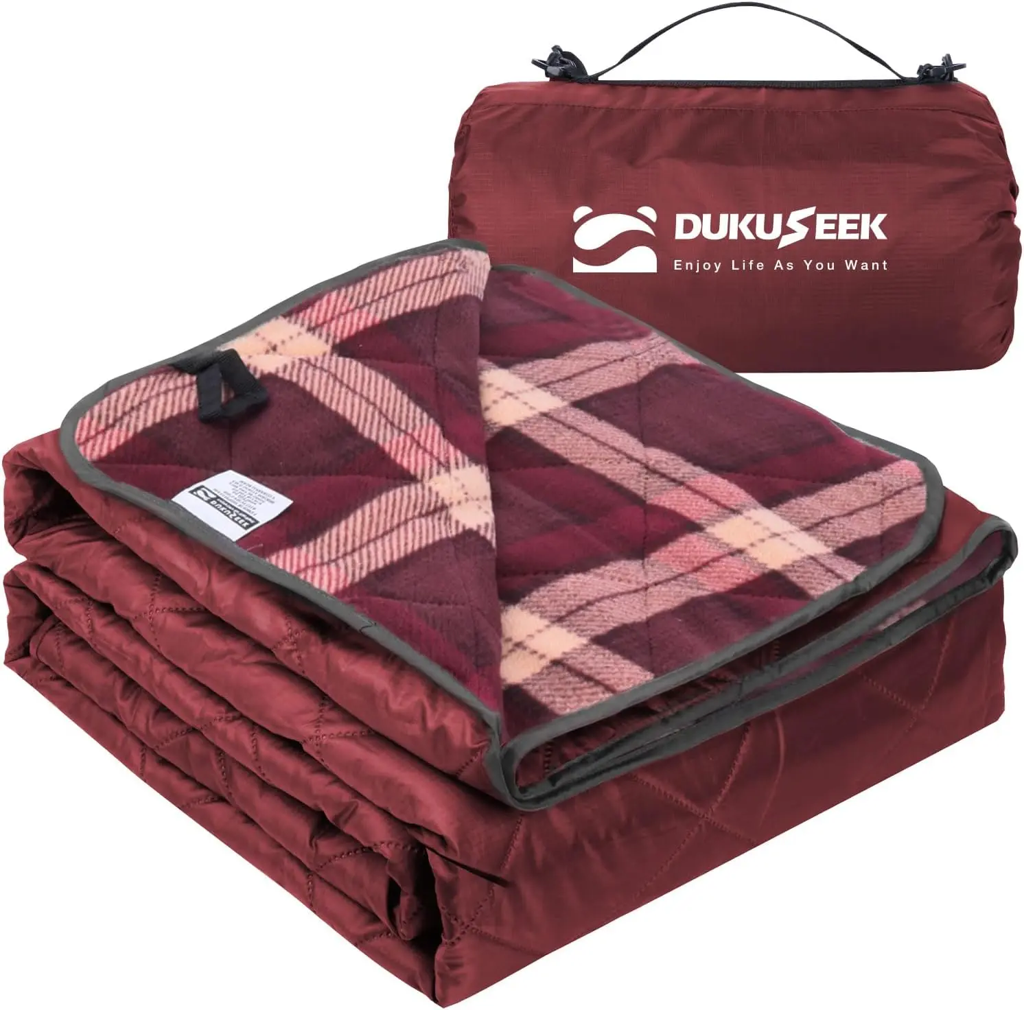Large Waterproof Camping Blanket, Cold Weather Warm Fleece Blankets Windproof Triple Layers for Stadium,Camping, Concerts, Car, Dog