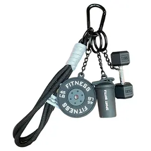Kettlebell Dumbbell Keychain, Inspirational Fitness Charms, Backpack or Keys Idea for Athletes, Trainers, Fitness Enthusiasts
