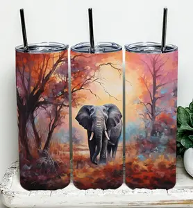 Elephant 20 oz tumbler with straw