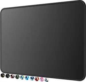 Mouse Pad with Anti-Fray Stitched Edges [30% larger], Premium-Textured Waterproof Surface, Non-Slip Rubber Base, Computer & Gaming Mouse Mat for Laptop, Office & Home, 8.5 x 11 in, Black