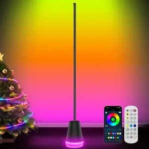 RGB Floor Lamp, Smart LED Corner Lamp for Living Room Bedroom, 16 Million DIY Colors Standing Lamp with Music Sync App & Remote Control, Cool Modern Mood Light Ambient Lighting