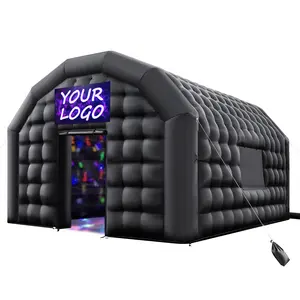 【Summervibes】VEVOR Inflatable Nightclub, 19.7 x 16.4 x 12 ft Inflatable Party Tent with 680W Blower & Sandbag, Ventilated Blow up Night Club with 2 Windows, Air Cube House for Event Birthday Wedding Party