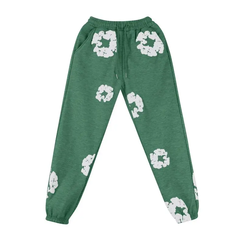 Foam dark green pants [white floral wrea